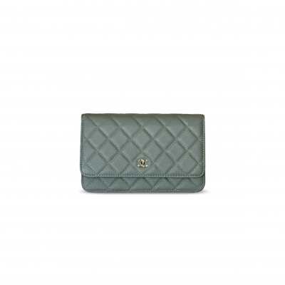 CHANEL WALLET ON CHAIN WOC CAVIAR GOLD METAL AP0250 (19.5*13*4cm)